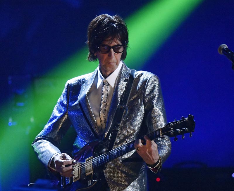 Ric Ocasek, from the Cars, performs during the Rock and Roll Hall of Fame Induction ceremony in Cleveland, April 14, 2018. Photo: AP/File