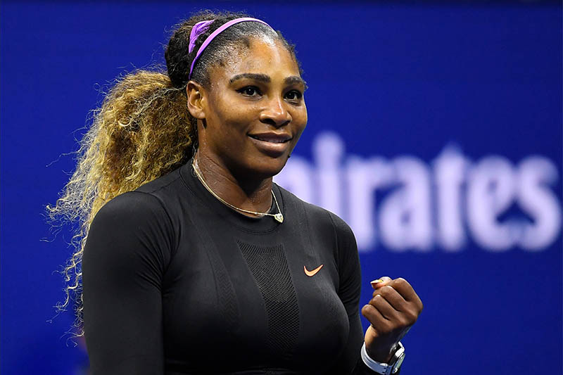 Serena Williams of the USA reacts after defeating Elina Svitolina of Ukraine (not pictured) in a semifinal match on day eleven of the 2019 US Open tennis tournament at USTA Billie Jean King National Tennis Center. Mandatory Credit: Robert Deutsch-USA TODAY Sports