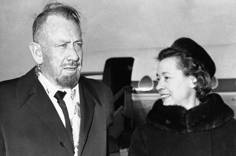 John Steinbeck, with his wife after their arrival at London Airport, December 13, 1962. Photo: AP/File