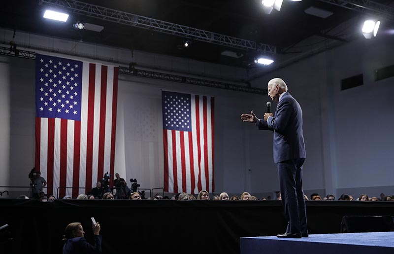 Former Vice President and Democratic presidential candidate Joe Biden speaks during a gun safety forum Wednesday, Oct. 2, 2019, in Las Vegas. File Photo: AP