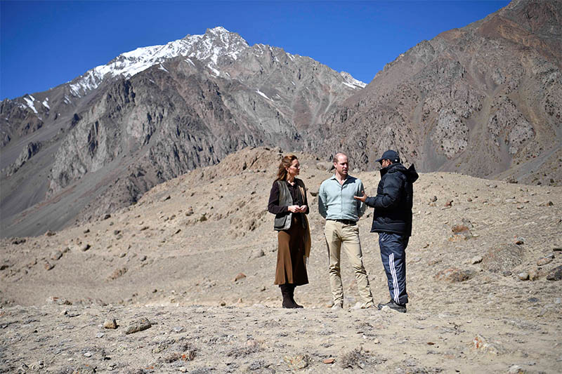 Britain's Prince William and Catherine, Duchess of Cambridge visit the Chiatibo glacier in the Hindu Kush mountain range in the Chitral District of Khyber-Pakhtunkhwa Province in Pakistan, October 16, 2019. Photo: Reuters