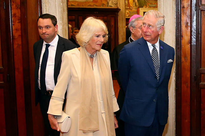 FILE PHOTO: Britain's Prince Charles and his wife Camilla, Duchess of Cornwall, visit archives that were known as the Vatican Secret Archives at the Vatican, April 4, 2017. Photo: Reuters