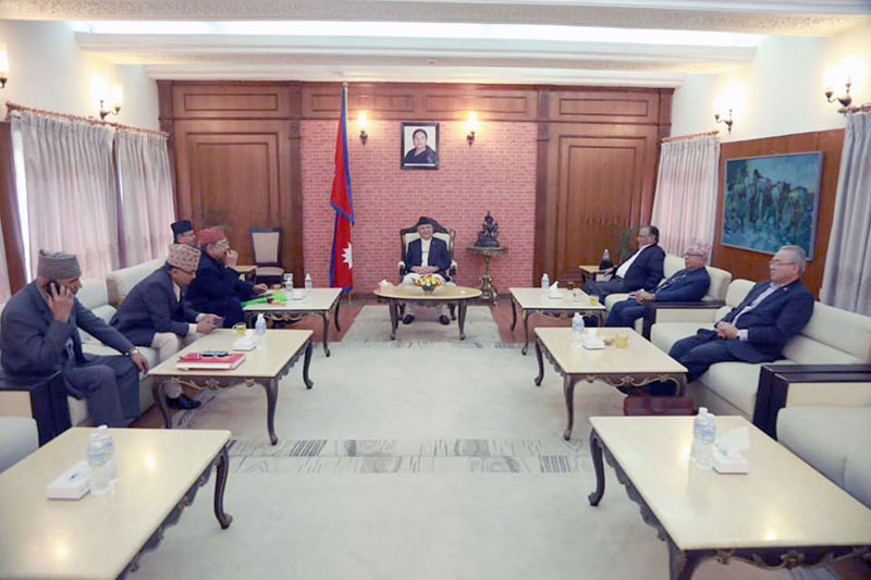 Secretariat meeting held at Prime Minister's residence at Baluwatar, Kathmandu on Monday,November 4, 2019. Photo: RSS