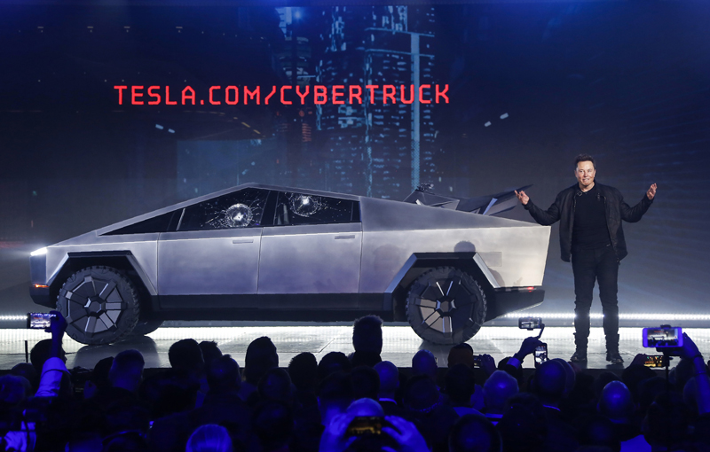 Tesla CEO Elon Musk introduces the Cybertruck at Tesla's design studio in Hawthorne, California, Thursday, Nov 21, 2019. Photo: AP/File
