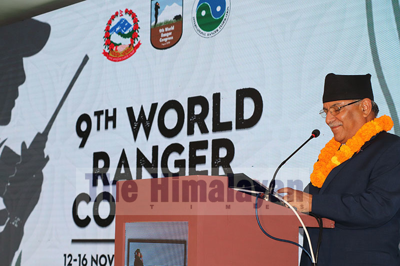 Co-chair of the Nepal Communist Party (NCP), Pushpa Kamal Dahal, inaugurated the 9th World Ranger Congress in Chitwan on November 12, 2019. Photo Courtesy: Tilak Rimal/THT