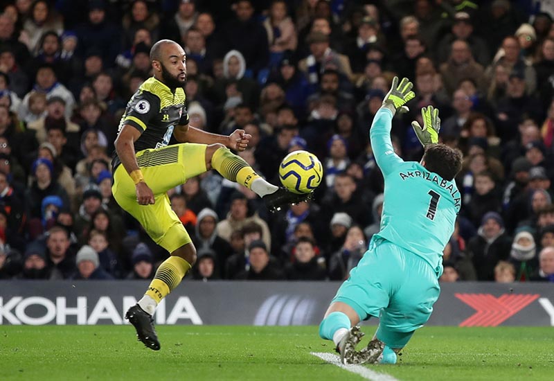 Southampton's Nathan Redmond scores their second goal during the Premier League match between Chelsea and Southampton, at Stamford Bridge, in London, Britain, on December 26, 2019. Photo: Reuters