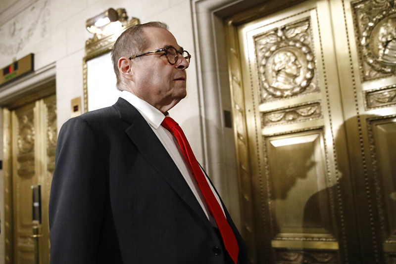 House Judiciary Committee Chairman Jerrold Nadler, D-NY, departs after the House Judiciary Committee heard investigative findings in the impeachment inquiry of President Donald Trump, Monday, December 9, 2019, on Capitol Hill in Washington. Photo: AP