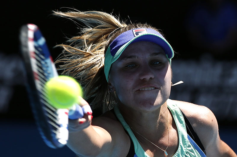 Sofia Kenin of the US in action during her match against Australiau2019s Ashleigh Barty during the Australian Open  Semi Final, at Melbourne Park, in Melbourne, Australia, on January 30, 2020. Photo: Reuters