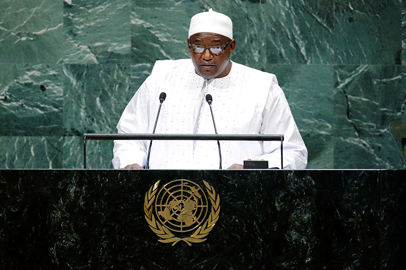 Gambia's President Adama Barrow addresses the 73rd session of the United Nations General Assembly at UN headquarters in New York, US, September 25, 2018.Photo: Reuters