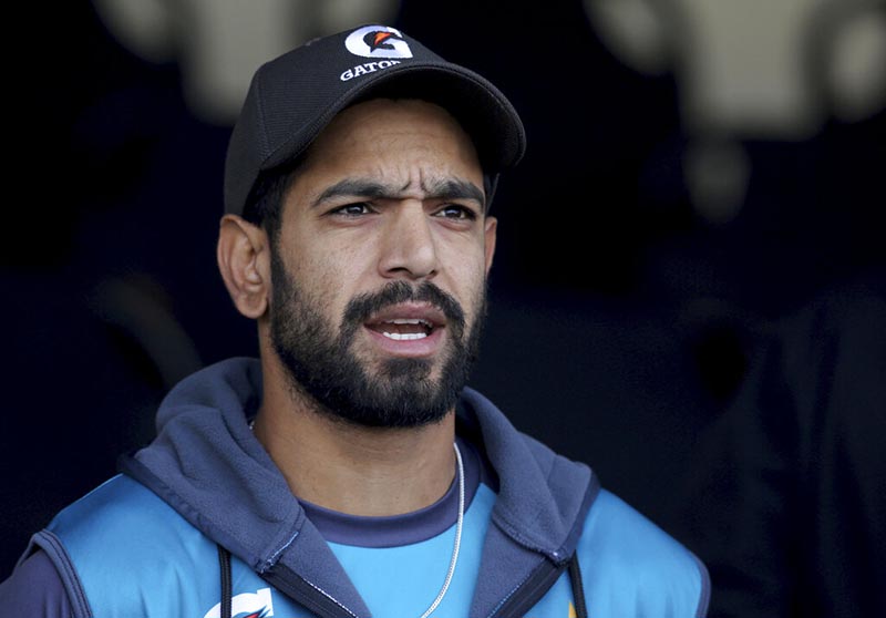 Pakistani cricketer Haris Rauf talks to media after a practice session in Lahore, Pakistan, Tuesday, January 21, 2020. Pakistan's new pace sensation Rauf wants to play in all the three formats and hopes to carry his Big Bash League form into this week's Twenty20 series against Bangladesh at Lahore. Photo: AP
