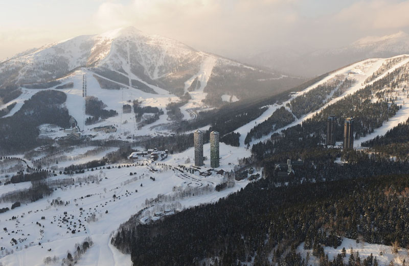 A ski resort in Shimukappu is seen in Hokkaido, Japan, in this photo taken by Kyodo February 10, 2009. Photo: Kyodo/via Reuters