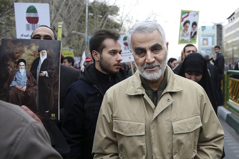 FILE - Qassem Soleimani, commander of Iran's Quds Force, attends an annual rally commemorating the anniversary of the 1979 Islamic revolution, in Tehran, Iran, on Thursday, February 11, 2016. Photo: AP