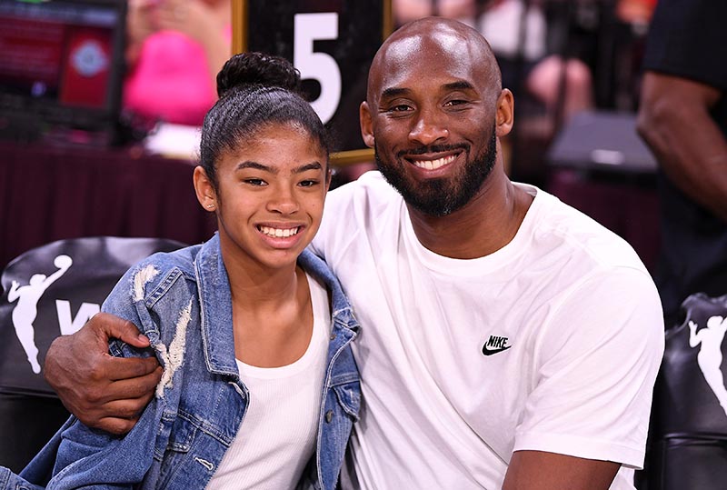 FILE - Kobe Bryant is pictured with his daughter Gianna at the WNBA All Star Game at Mandalay Bay Events Center, in Las Vegas, NV, USA, on Jul 27, 2019. Photo: Stephen R. Sylvanie-USA TODAY Sports via Reuters