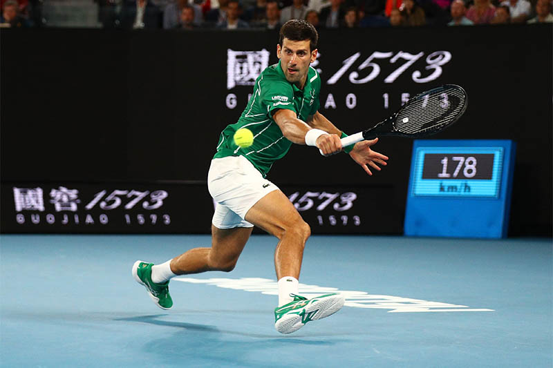 Serbia's Novak Djokovic in action during his match against Canada's Milos Raonic. Photo: Reuters