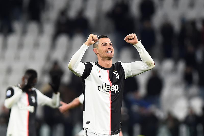 Juventus' Cristiano Ronaldo celebrates after the match during the Serie A match between Juventus and Parma, at Allianz Stadium, in Turin, Italy, on January 19, 2020. Photo: Reuters