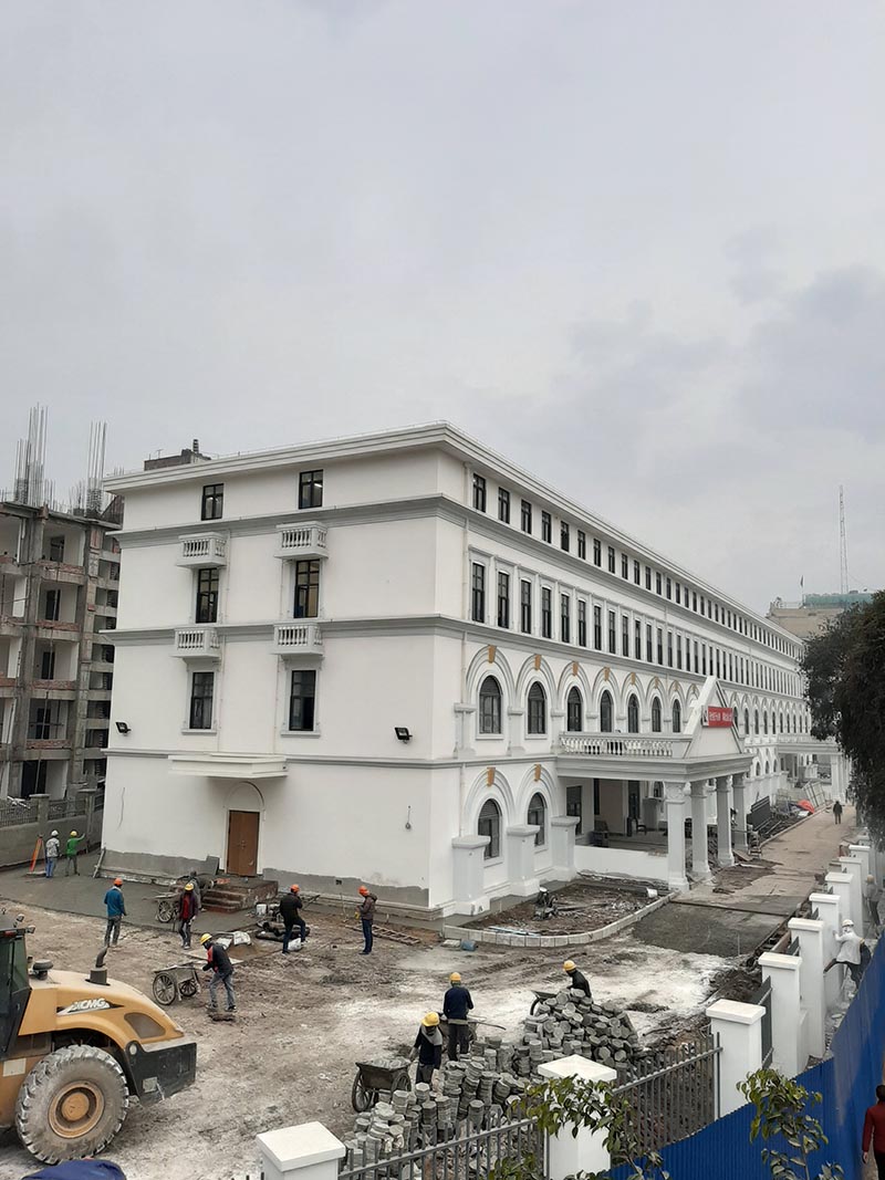 An image of the historic Durbar High School, in Jamal, Kathmandu. Reconstruction of the school, damaged in 2015 earthquake, was completed recently. Photo: Nishant Pokhrel
