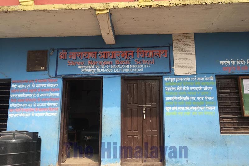 This image shows the building of Shree Narayan Vasic school in Mahalaxmi Municipality, Lalitpur district, on February 17, 2020. Photo Ujjwal Satyal/THT