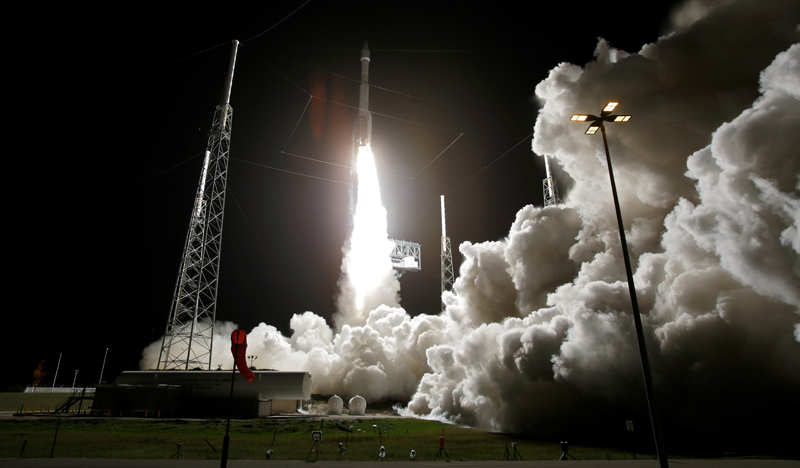 The Solar Orbiter spacecraft, built for NASA and the European Space Agency, lifts off from pad 41 aboard a United Launch Alliance Atlas V rocket  at the Cape Canaveral Air Force Station in Cape Canaveral, Florida, US, February 9, 2020. Photo: Reuters