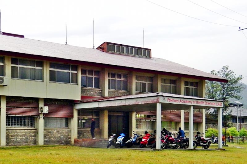 This undated image shows the building of Pokhara Academy of Health Sciences, in Kaski district.