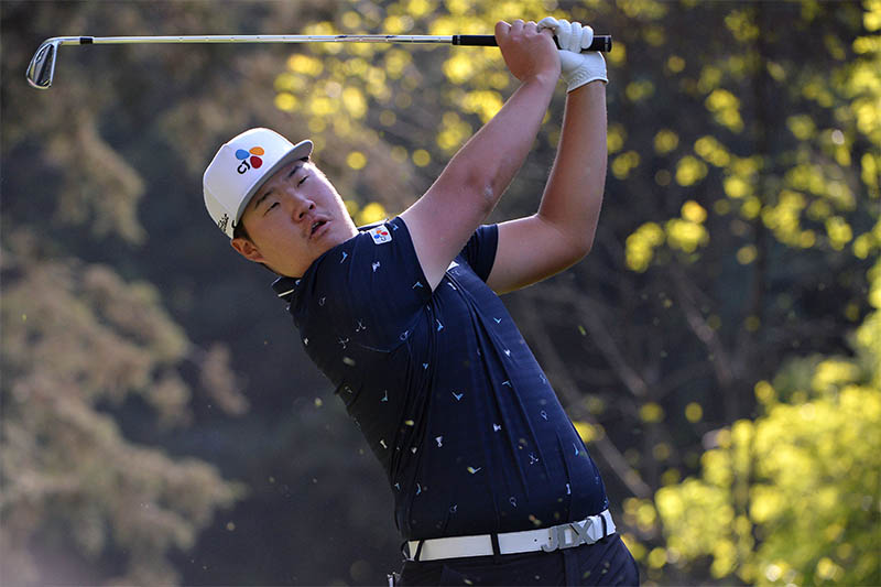 Sungjae Im plays his shot from the seventh tee during the first round of the WGC - Mexico Championship golf tournament at Club de Golf Chapultepec. Mandatory Credit: Orlando Ramirez-USA TODAY Sports