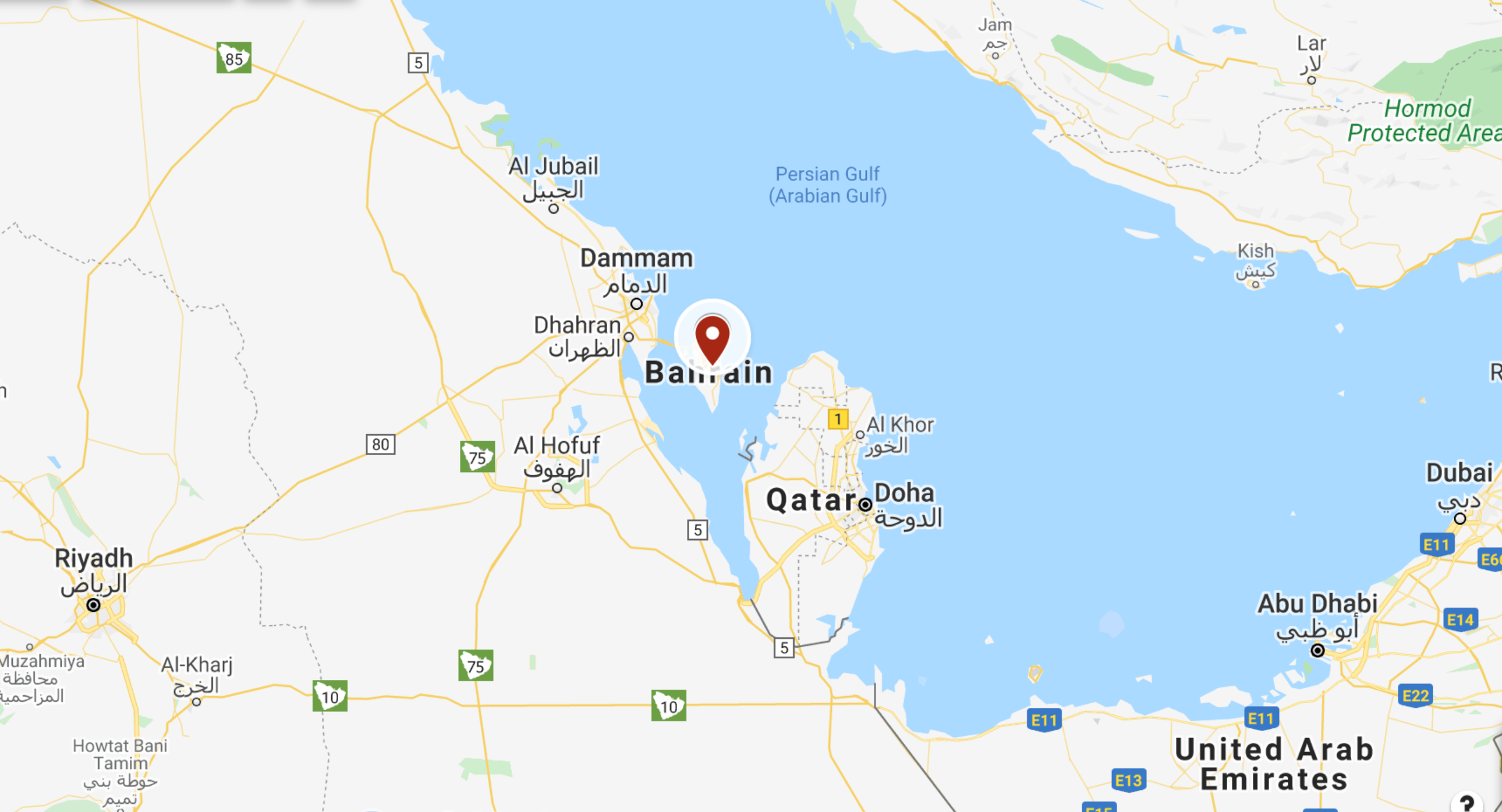 Bahrain. Image: Google Maps