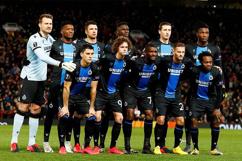 FILE PHOTO: Club Brugge players pose for a team group photo before the match. Photo: Reuters