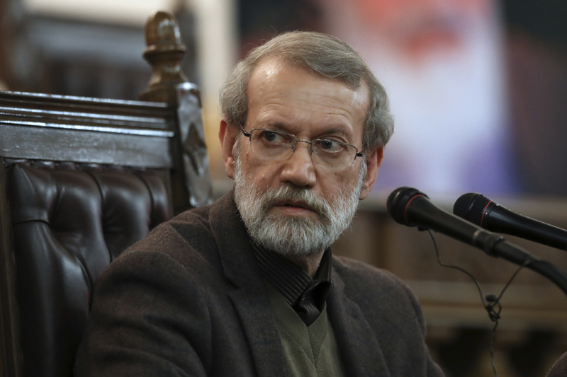 Parliament Speaker Ali Larijani gives a press conference in Tehran, Iran,  Dec 1, 2019.  Photo: AP/File