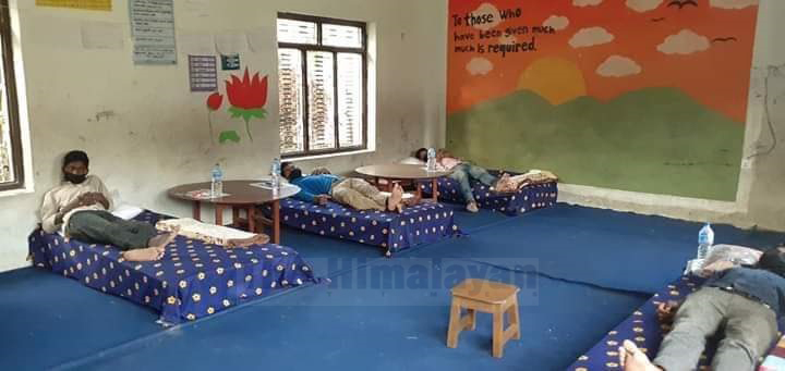 Quarantine facility at Lamjung. Photo: Ramji Rana/THT