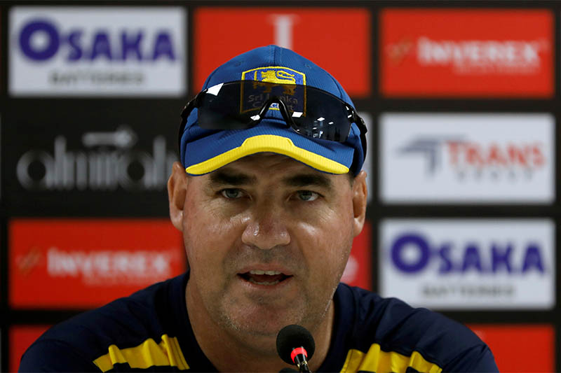 FILE PHOTO: Sri Lanka's cricket coach Mickey Arthur speaks during a news conference at the National Stadium, Karachi, Pakistan December 17, 2019. Photo: Reuters