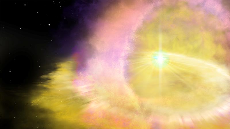 An artist's impression of supernova SN2016aps, provided by Northwestern University April 13, 2020. Photo: Aaron Geller/Northwestern University/Handout via Reuters