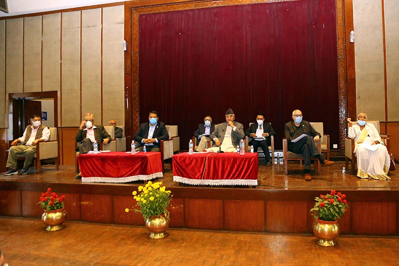 Nepali Congress Parliamentary Party meeting being held at Lhotse Hall, Parliament building in New Baneshwor, kathmandu, on Friday, May 29, 2020. Photo: RSS