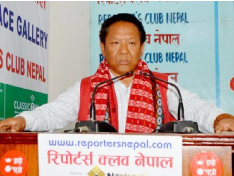All Nepal Football Association President Karma Tsering Sherpa apologises for hur ting the sentiments of people from Terai region by undermining the sense of nationality in an interview with an online portal, in Kathmandu, on Wednesday, June 4, 2020. Photo: THT