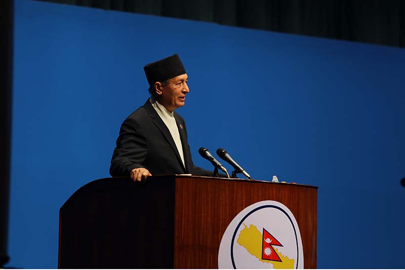 Finance Minister Yubaraj Khatiwada addressing queries raised by lawmakers on the Appropriation Bill at the meeting of the House of Representatives, in New Baneshwor, Kathmandu, on Tuesday, June 9, 2020. Photo: RSS