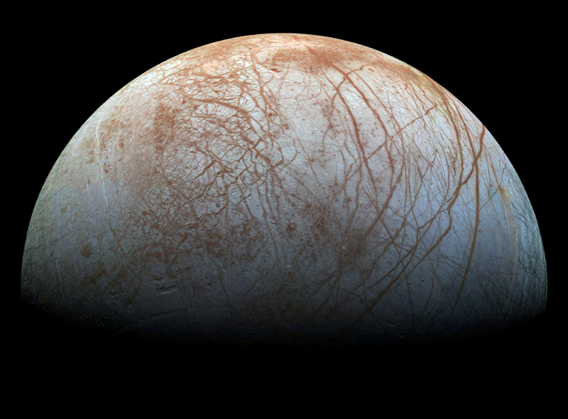 A view of Jupiter's moon Europa created from images taken by NASA's Galileo spacecraft in the late 1990's, according to NASA, obtained by Reuters May 14, 2018. Photo: NASA/JPL-Caltech/SETI Institute/ Handout via Reuters/File