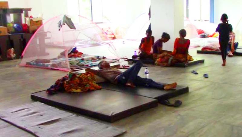 Kidney patients and their kin waiting for their turn for dialysis on the floor due to lack of beds at BP Koirala Institute of Health and Sciences in Dharan, on Friday, June 26, 2020. Photo: THT