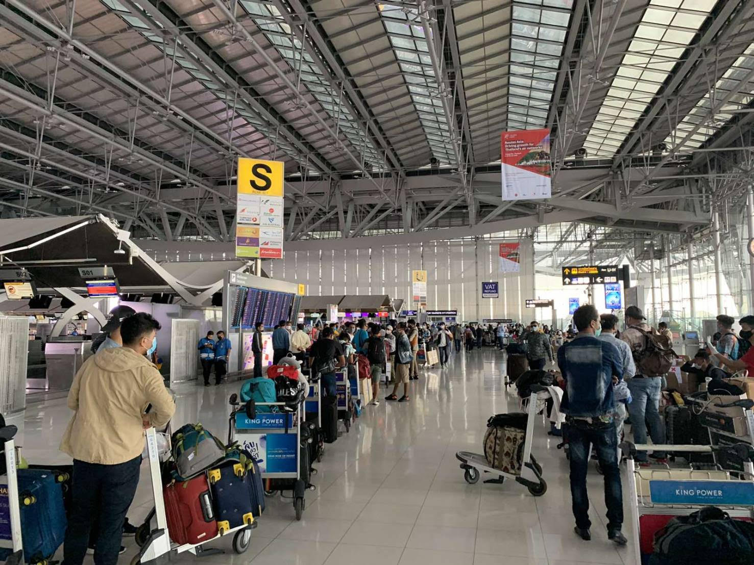 Nepali citizens being repatriated to Nepal from Thailand with the efforts of Nepali Embassy and NRNA Thailand. Photo Courtesy: NRNA Thailand