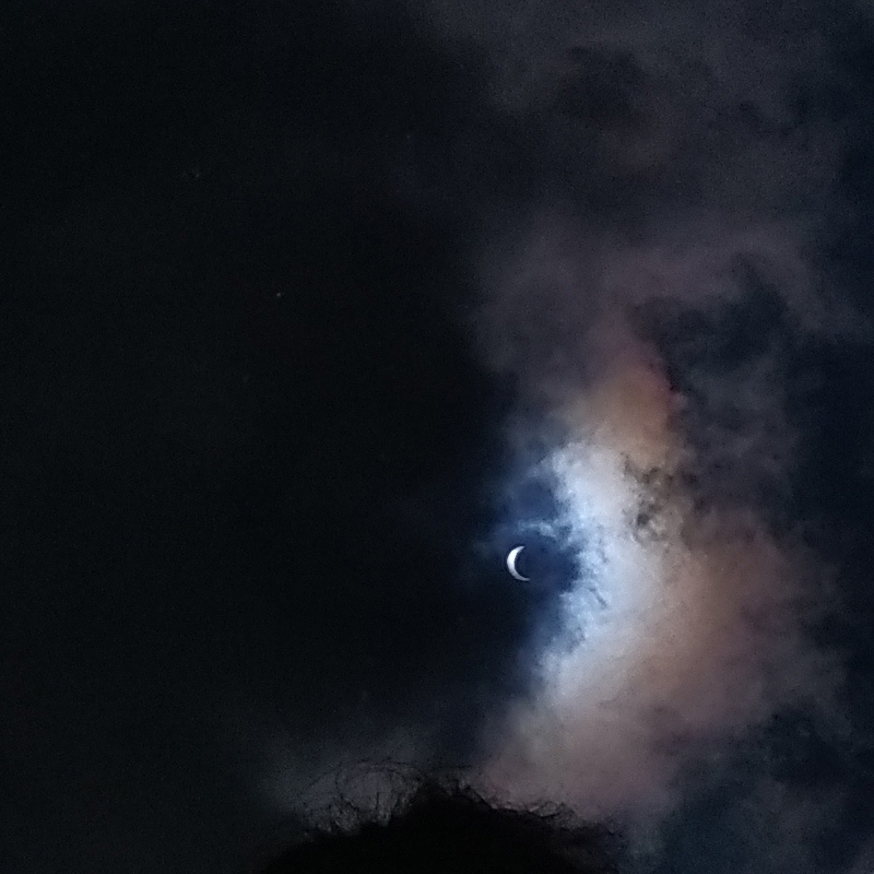 Partial Solar Eclipse as seen on its water reflection from Bhaktapur, on Sunday, June 21, 2020. Photo: Kriti Joshi/THTOnline