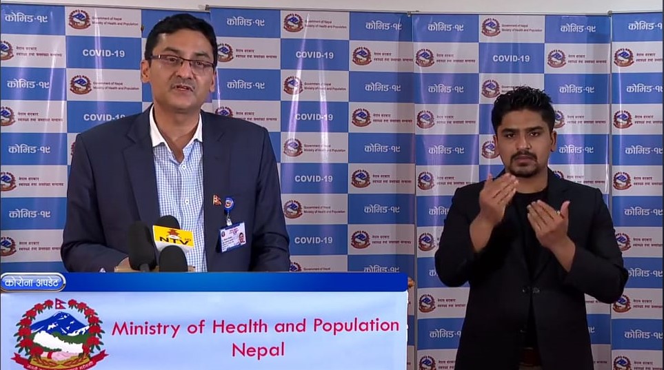 A screenshot of media briefing by the Ministry of Health and Population (MoHP) taken on Tuesday, June 2, 2020.
