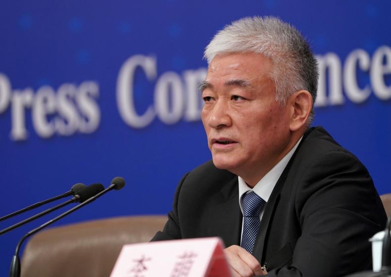 FILE PHOTO: Chinese Minister of Science and Technology Wang Zhigang speaks during a news conference on the sidelines of the National People's Congress (NPC) in Beijing, China March 11, 2019. Photo: Reuters