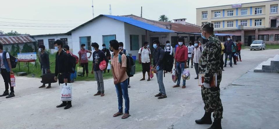 Newly recovered persons preparing to leave the hospital in Siraha district, on Friday, June 19, 2020. Photo: Aashish BK/THT