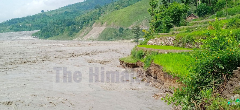 Budhiganga river at Tapresera, Budhiganga Municipality-3, on Wednesday, July 22, 2020. Photo: Prakash Singh/THT
