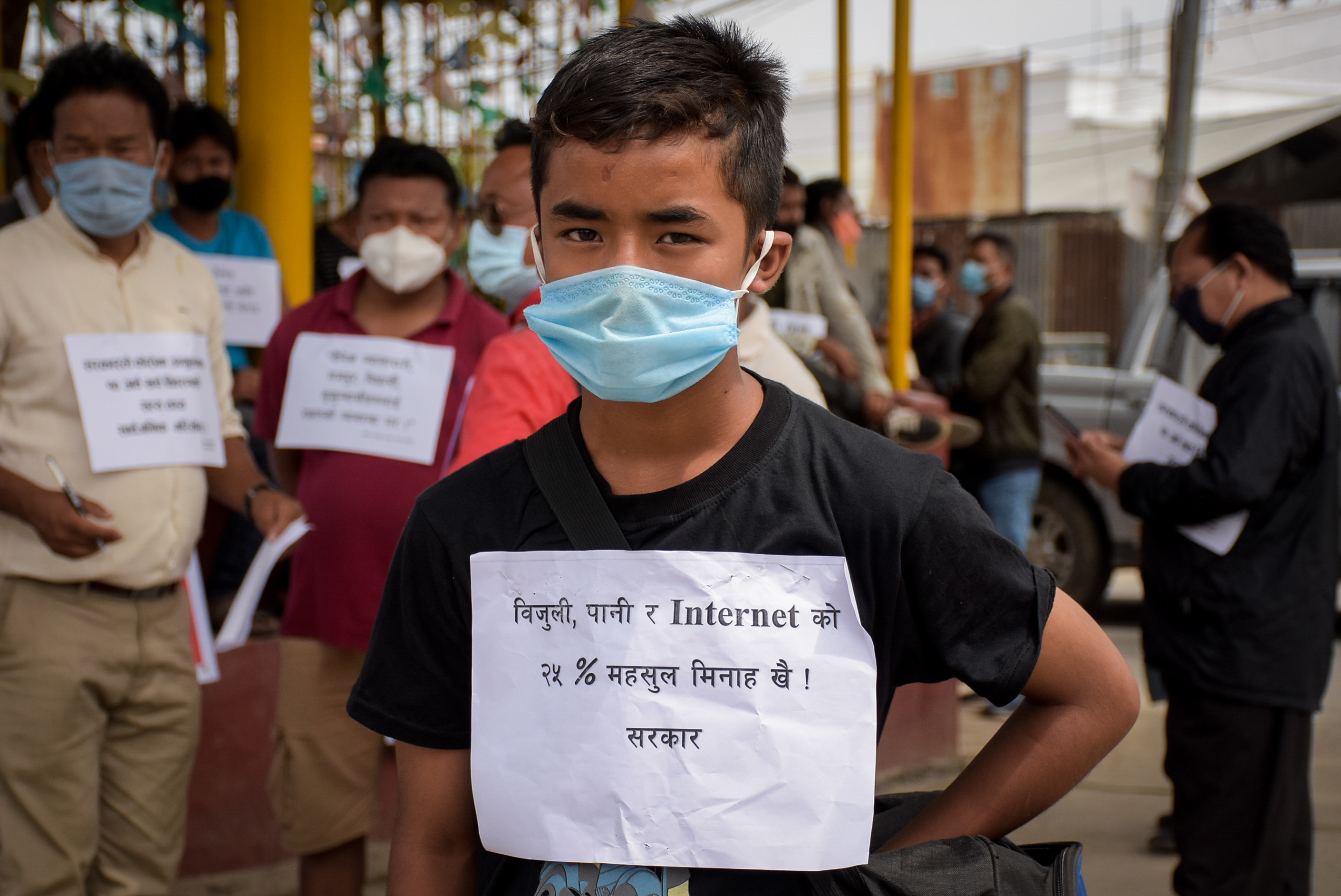 In Pictures: Unified Coronavirus Victims Struggle Committee organised a sit-in protest in Lagankhel, Lalitpur, on Friday; Photos: Naresh Shrestha