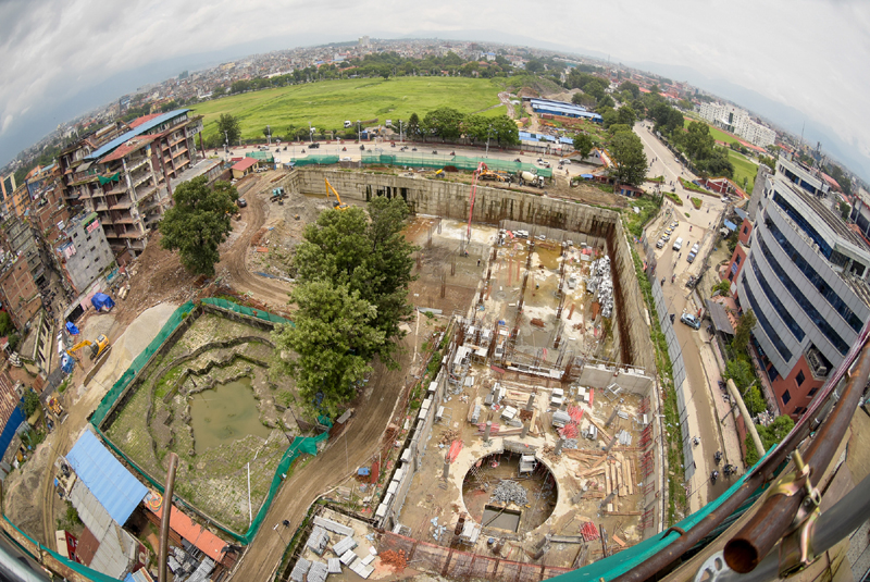 Photo Gallery Aerial view of Dharahara reconstruction site The