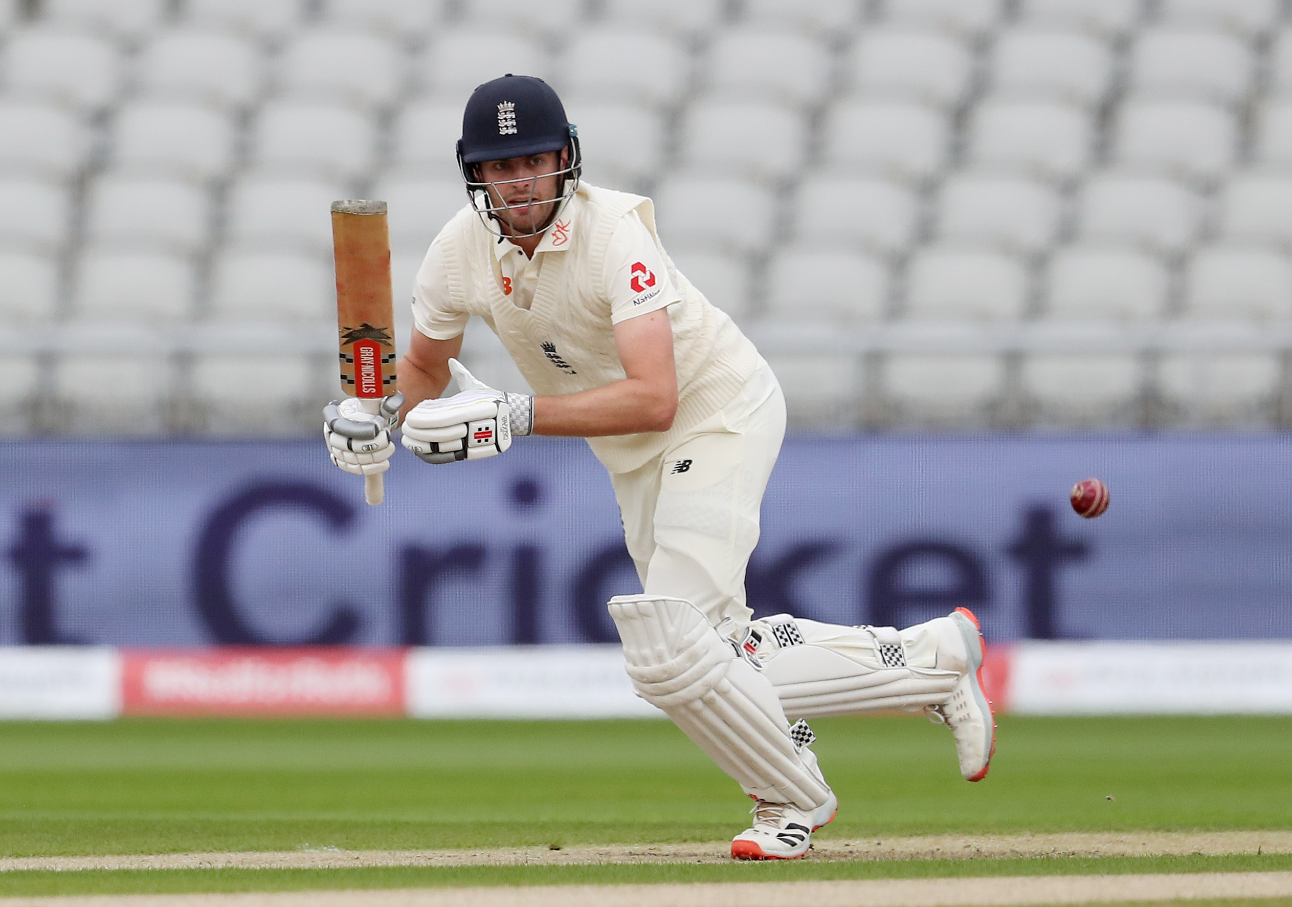 England's Dom Sibley in action, as play resumes behind closed doors following the outbreak of the coronavirus disease (COVID-19). Photo: Reuters 