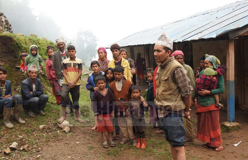 Residents of Barekot Rural Municipality, Jajarkot, bewildered by the disaster, are displaced to another location, Sunday, July 12, 2020. Photo: Dinesh Shrestha/THT