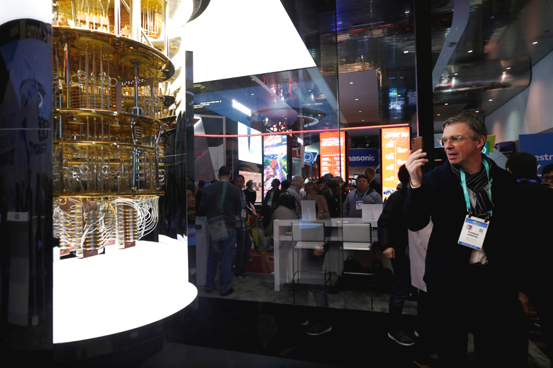 A man takes a photo of a model of the IBM Q System One quantum computer during the 2020 CES in Las Vegas, Nevada, U.S. January 7, 2020. Photo: Reuters/File