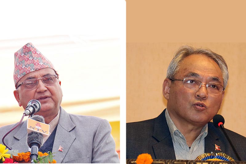 This combo image shows Deputy Prime Minister and Defence Minister Ishwar Pokharel (left) and Home Minister Ram Bahadur Thapa. Photo: THT
