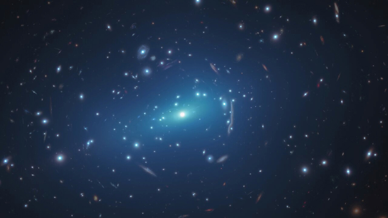 An undated NASA/ESA Hubble Space Telescope image shows the massive galaxy cluster MACSJ 1206. Photo: NASA/ESA/G. Caminha (University of Groningen), M. Meneghetti  (Observatory of Astrophysics and Space Science of Bologna), P. Natarajan (Yale University)/The CLASH team and M. Kornmesser/ESA/Hubble/Handout via Reuters