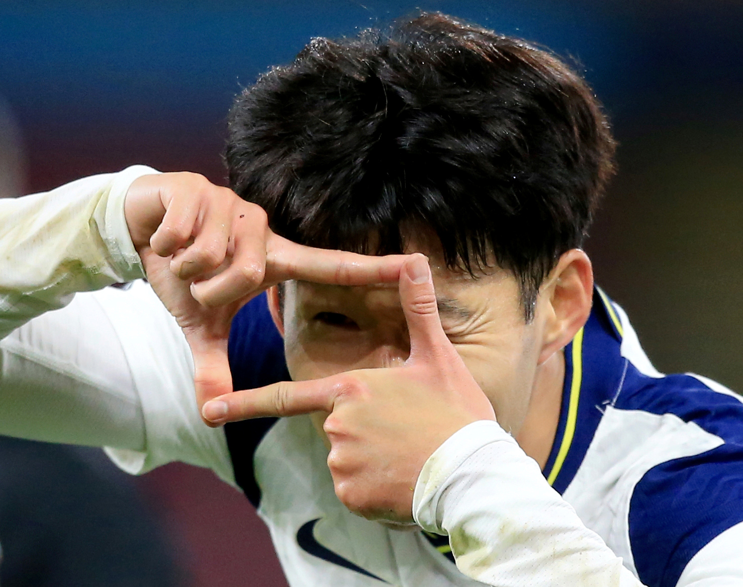 Tottenham Hotspur's Son Heung-min celebrates scoring their first goal during the Premier League match between Burnley and Tottenham Hotspur, at Turf Moor, in Burnley, Britain, on October 26, 2020 Pool via Reuters
