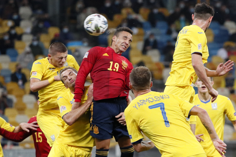 Spain's Rodrigo in action  during the UEFA Nations League, League A, Group 4 match between Ukraine and Spain, at NSC Olympiyskiy, in Kyiv, Ukraine, October 13, 2020. Photo: Reuters